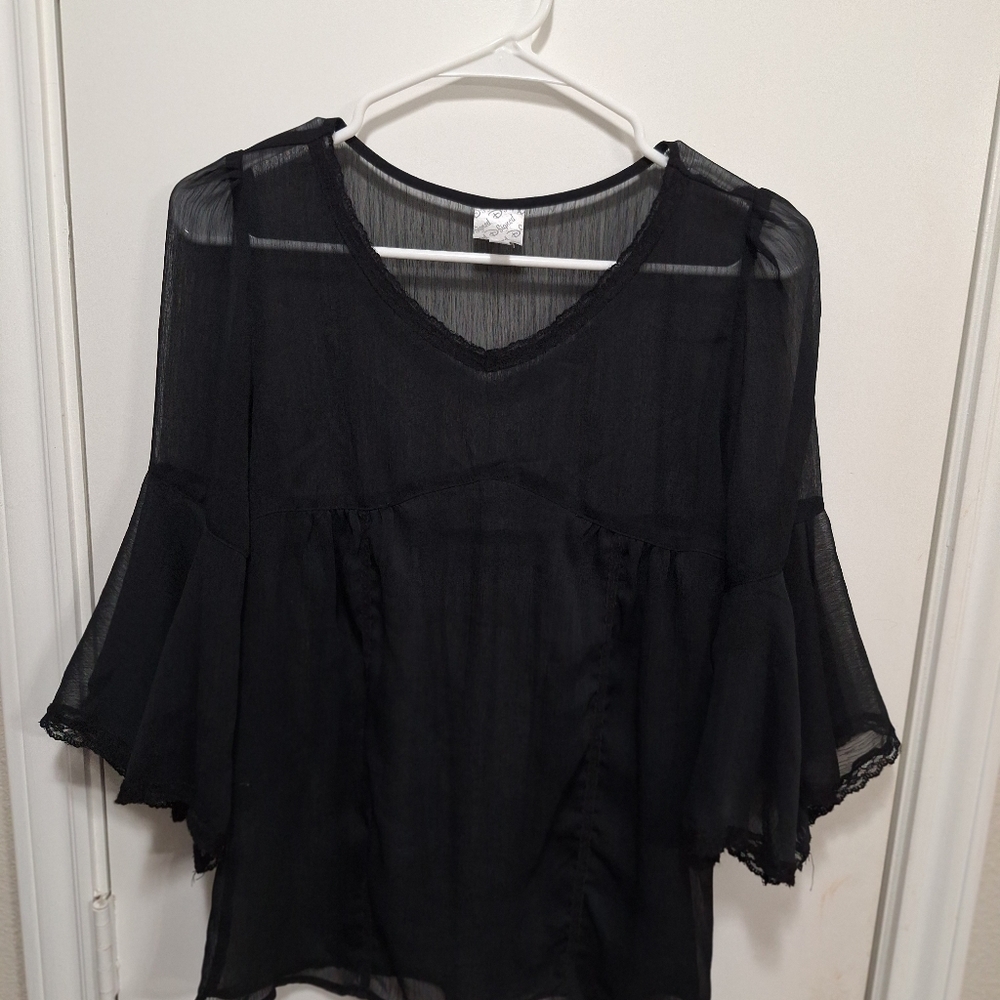 Black sheer top